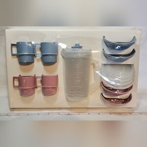 Tupperware Blue and Pink Playset with Pitcher and Cups